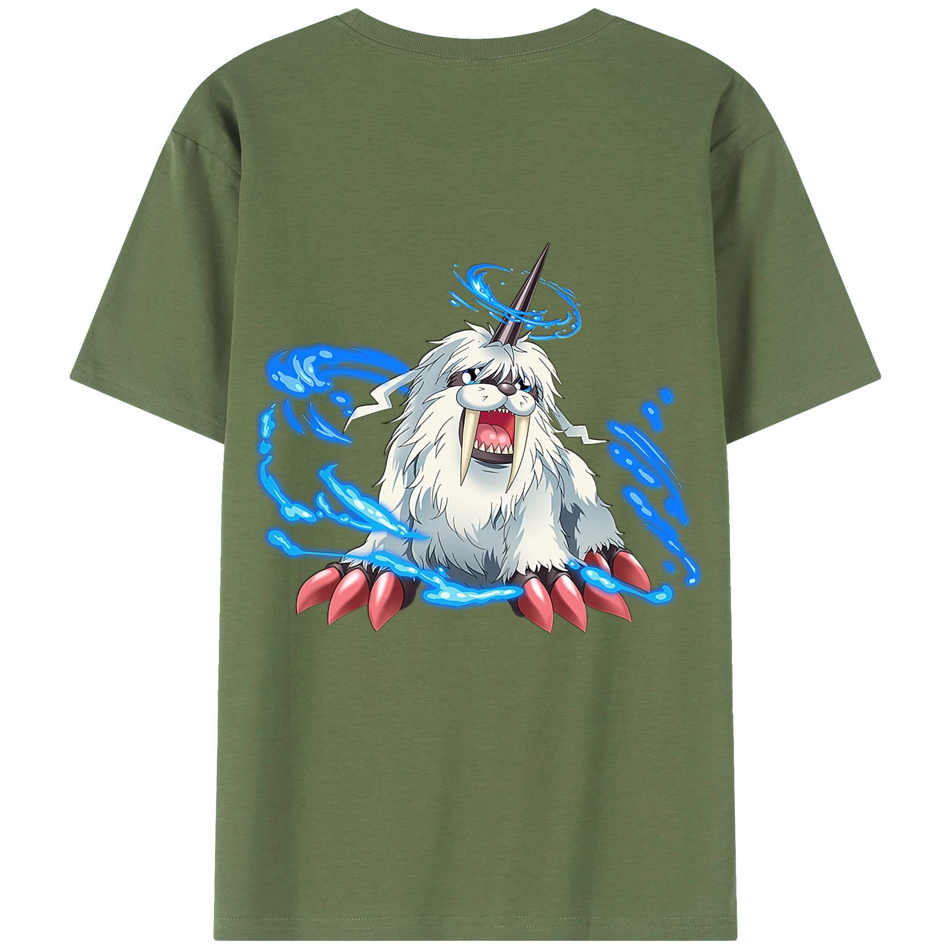 （画像用） Digimon デジタルモンスター/デジモン 綿100％ メンズ半袖Tシャツ（バックプリント） 通気性